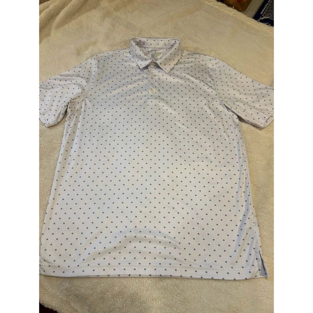 Greg Norman ML75 Play Dry Men's MED Golf Polo Blue Dots